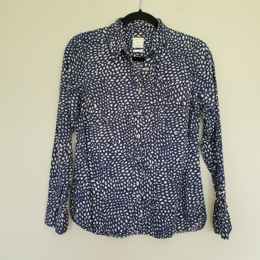 Gap the tailored shirt in blue/white pattern S